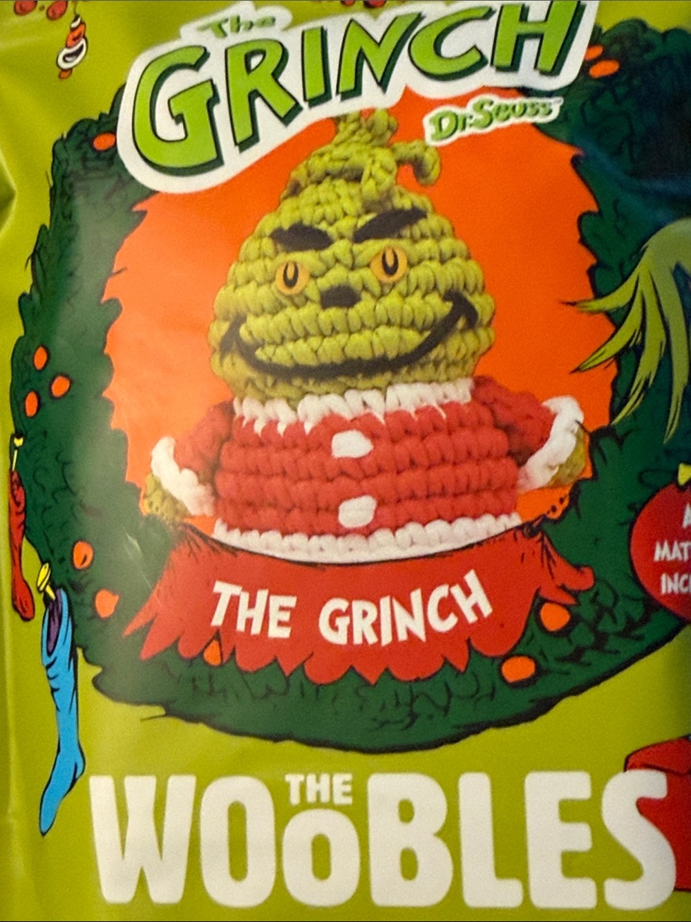 Dr. Seuss Grinch The Woobles Crochet Kit - Lime Green and Red Accents - Picture 4 of 4